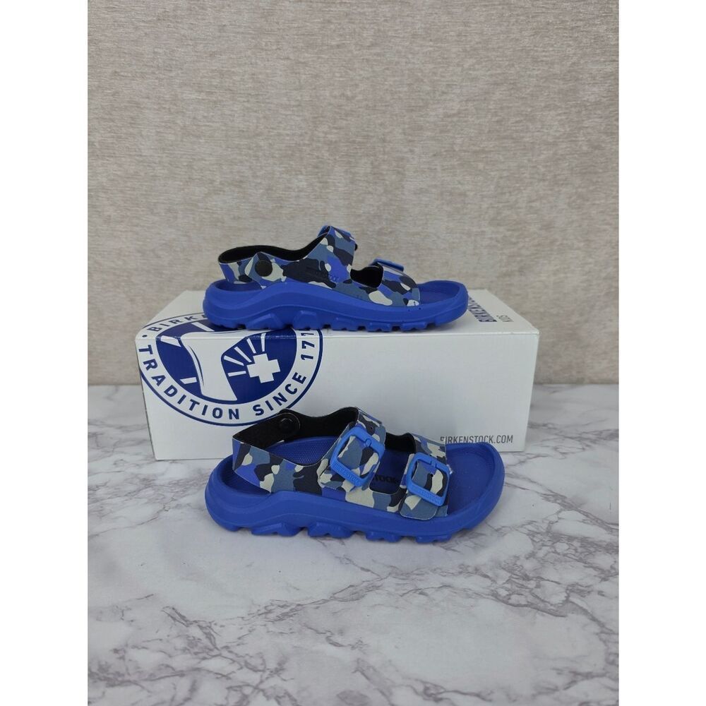 Birkenstock Blue Camouflage Kids Sandals Toddler NEW